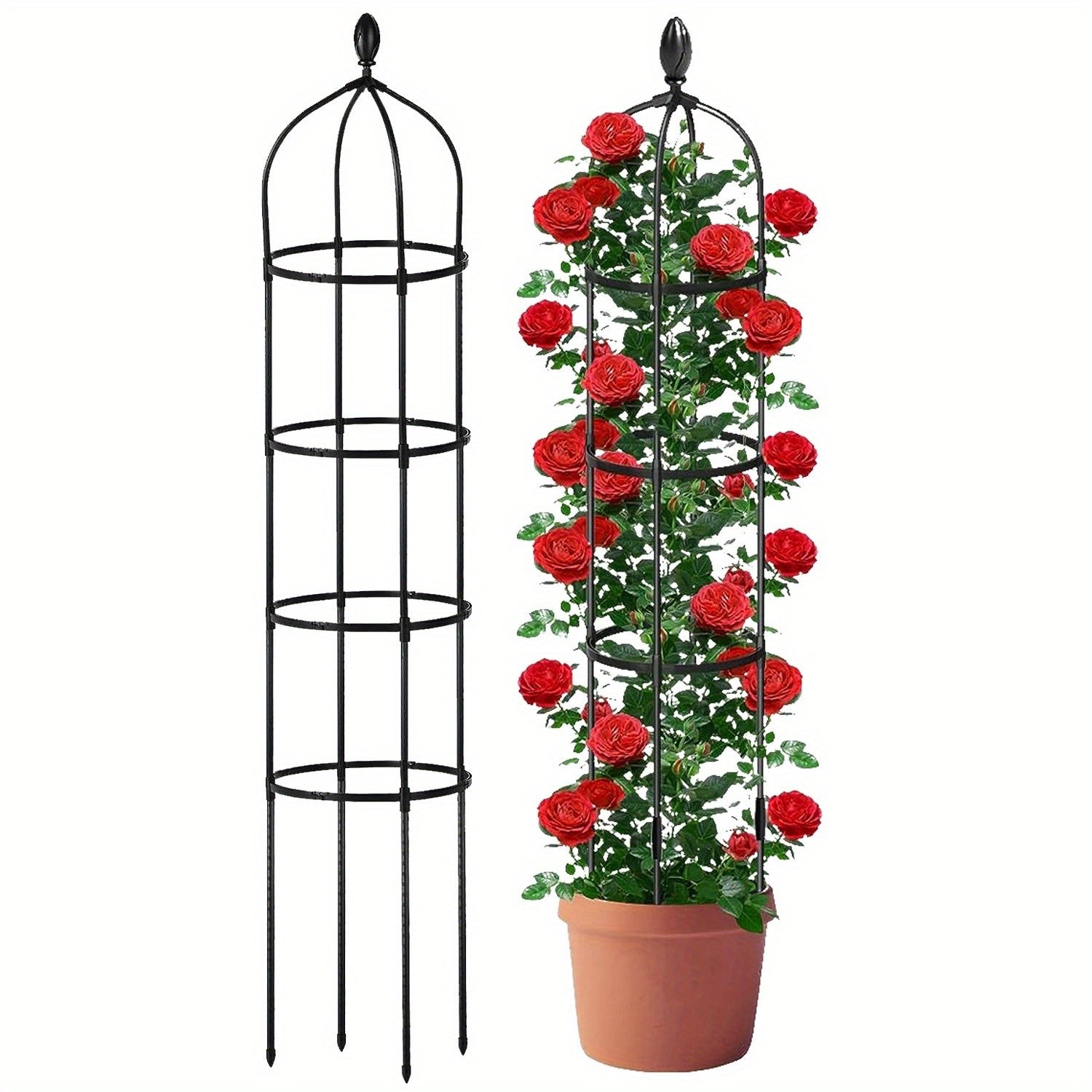 2-Pack 5.9FT Garden Obelisk Trellis Tower for Climbing Plants, Flowers, and Vegetables