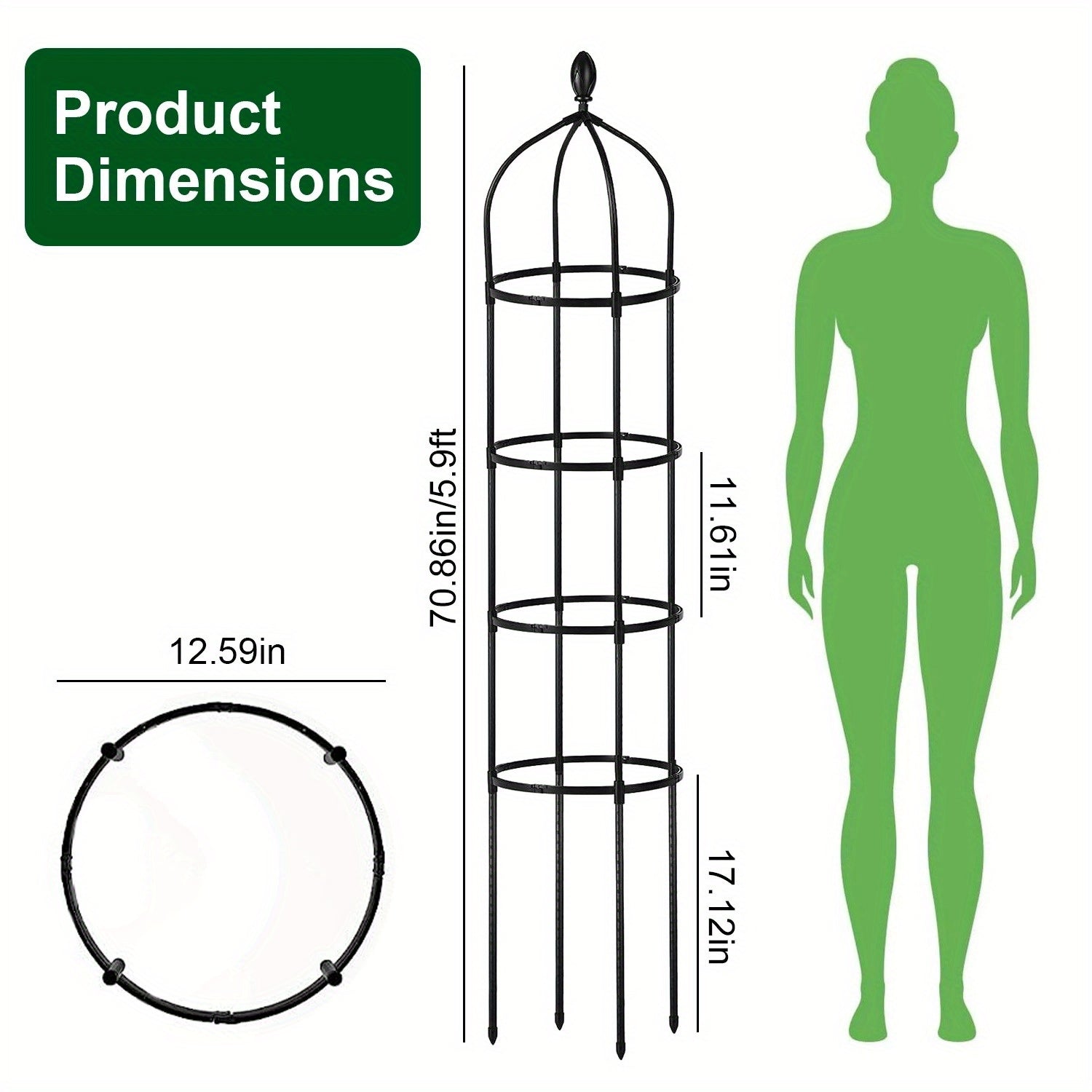 2-Pack 5.9FT Garden Obelisk Trellis Tower for Climbing Plants, Flowers, and Vegetables