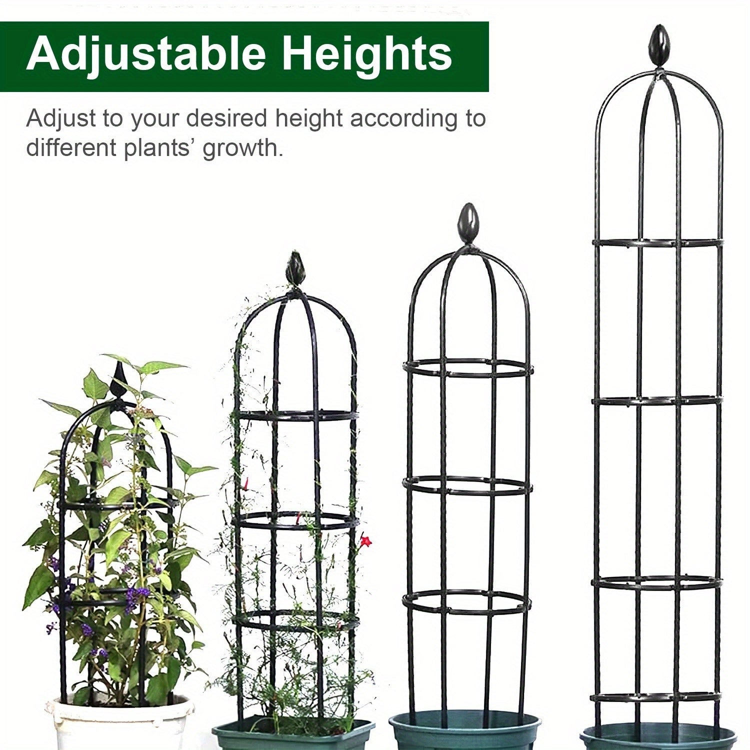 2-Pack 5.9FT Garden Obelisk Trellis Tower for Climbing Plants, Flowers, and Vegetables