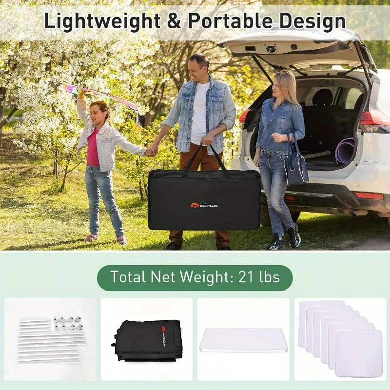 Camping Table with Storage, Aluminum Portable Camp Kitchen Cabinet Table