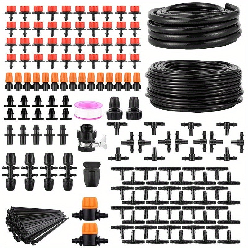 Automatic Drip Irrigation Kit - Garden Watering System for Greenhouse, Flower Bed, Patio, and Lawn