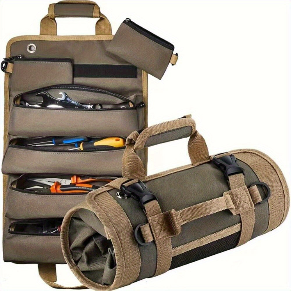 Heavy-Duty Rolled Up Tool Storage Bag for Men & Women - Toolbox Organizer for Electricians & Mechanics | Perfect Father's Day Gift