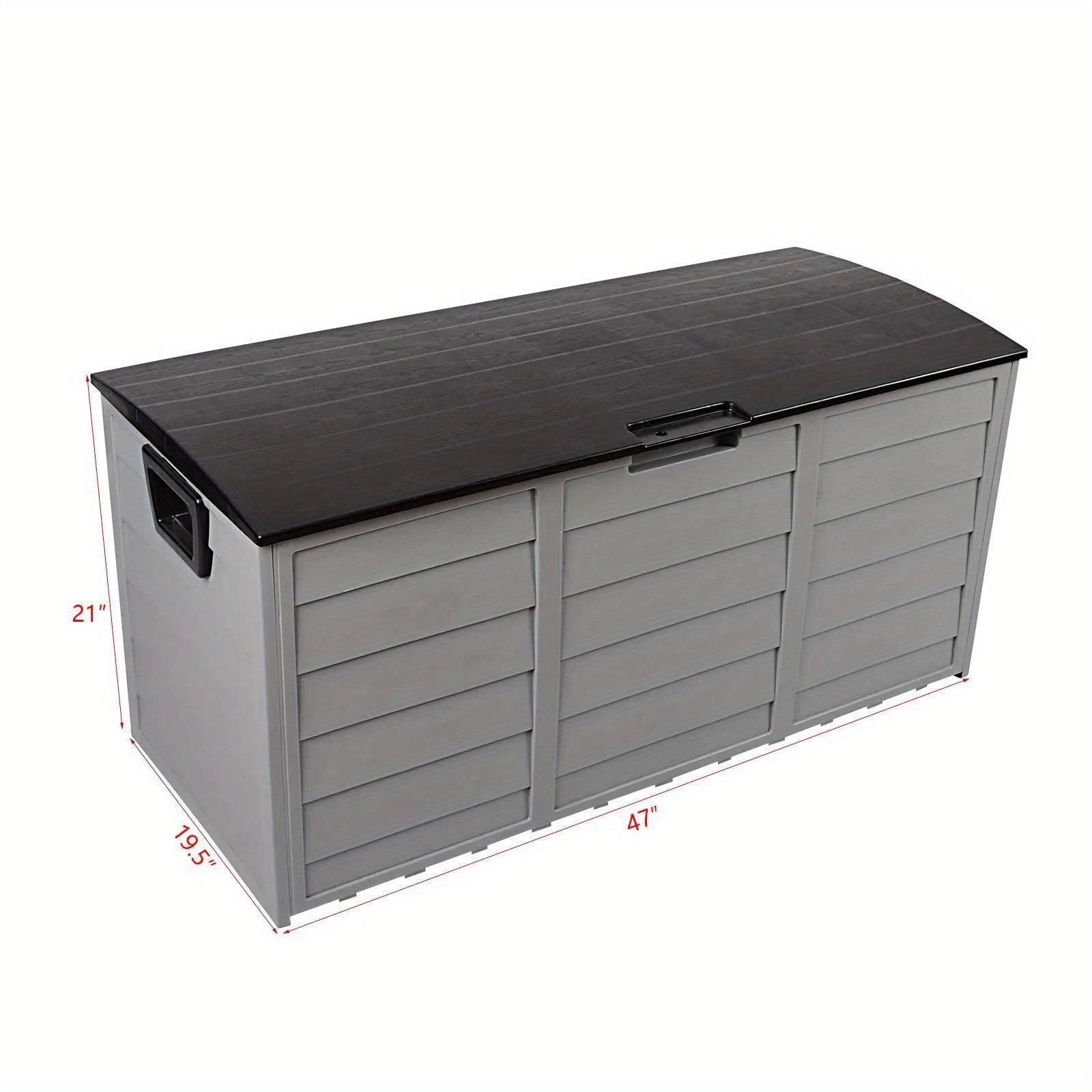 Garden Storage Box 75 gal Black Outdoor Tool Case Cushion Organizer with Wheels