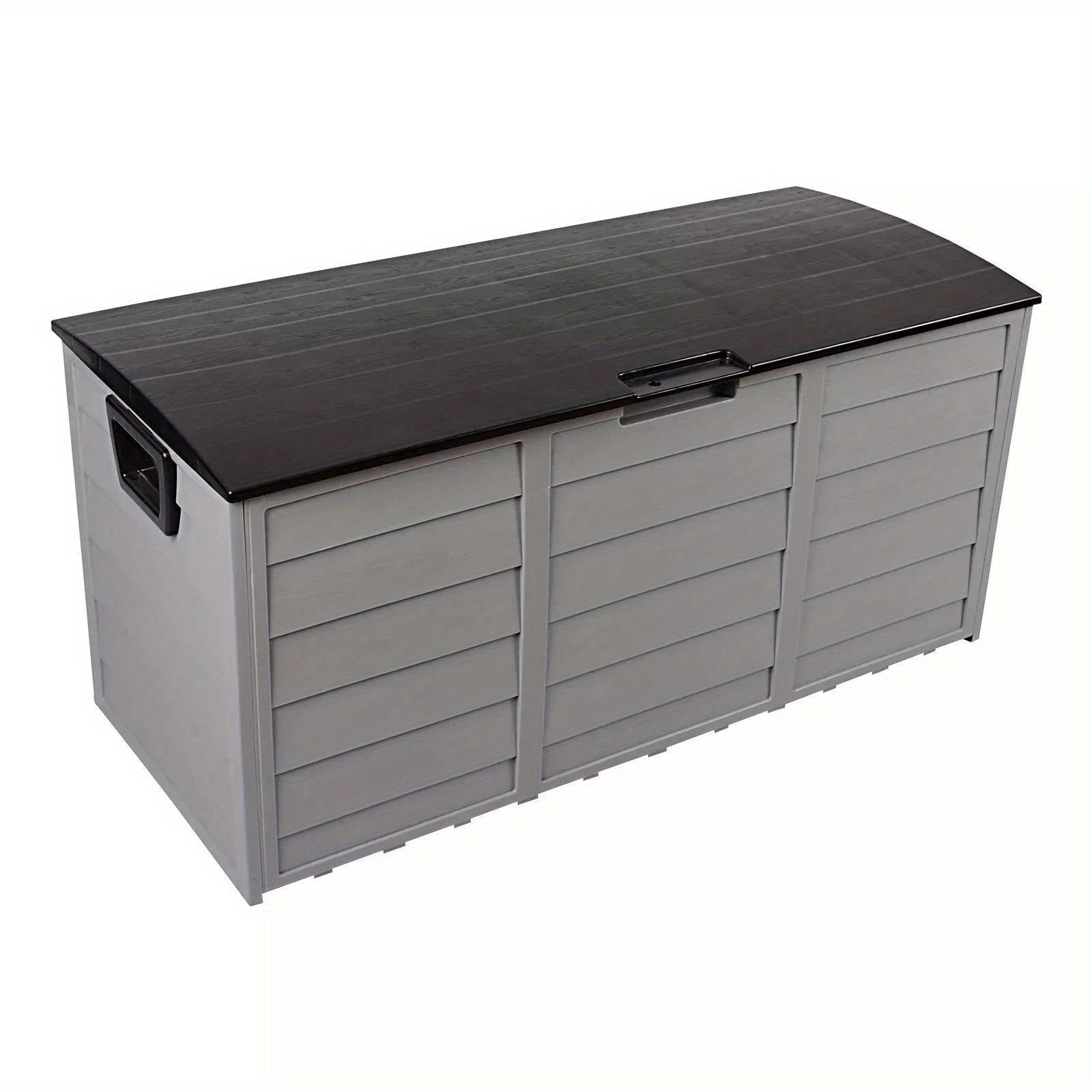 Garden Storage Box 75 gal Black Outdoor Tool Case Cushion Organizer with Wheels