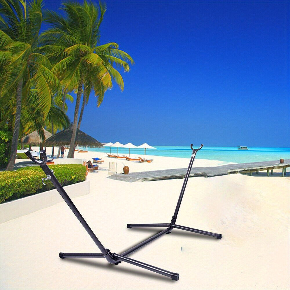 Space Saving Steel Hammock Stand Outdoor Patio Portable with Carrying Case