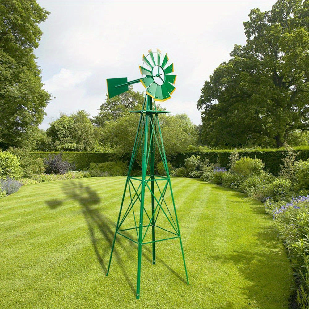 8FT Weather Resistant Home Yard Garden Windmill Outdoor Yard Garden Park Decor