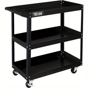 3 Shelves Rolling Tool Cart with Wheels for Warehouse & Repair Shop Service Cart