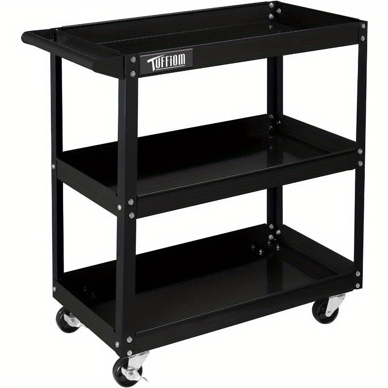3 Shelves Rolling Tool Cart with Wheels for Warehouse & Repair Shop Service Cart