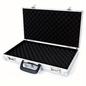 Aluminum Portable Gun Pistol HandGun Lock Foam Safe Box Sponge Liner Hard Case