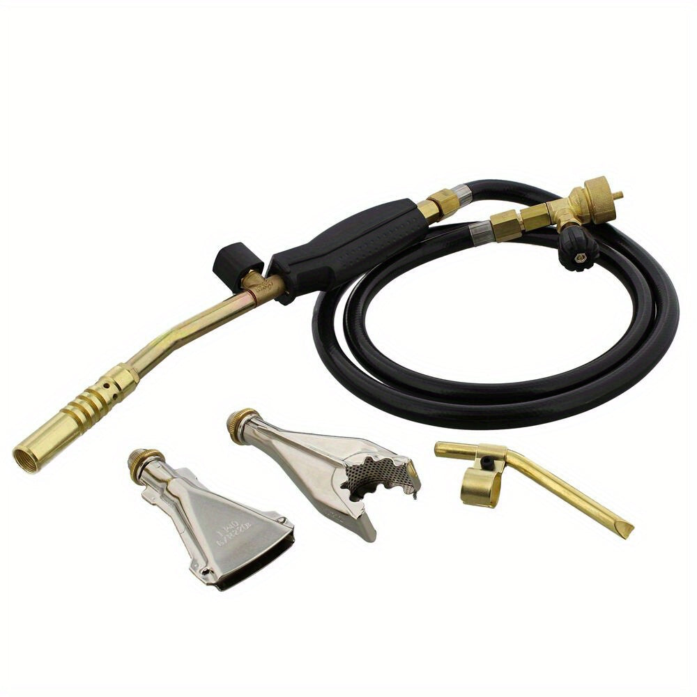 BISupply Hand Held Propane Torch Kit - 50in Handheld Torch with Hose and Burners