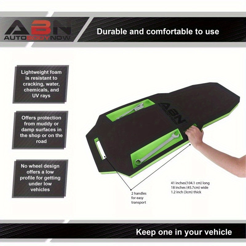 Car Creeper Foam Pad - 41in Sliding Mechanic Ground Mat with Tool Slots