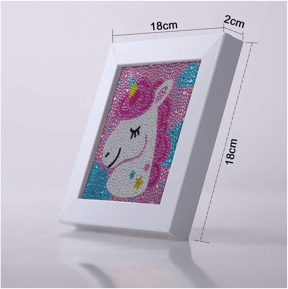 Diamond Painting for Kids with Wooden Frame,Diamond Art by Number Kits for Children Boys and Girls Gift (Pink)