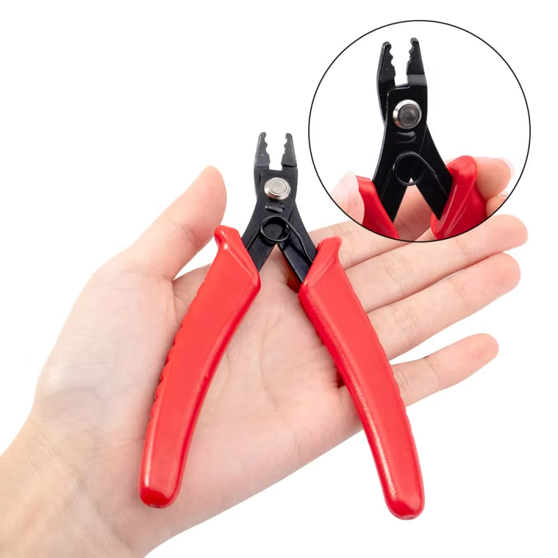 45# Carbon Steel Jewelry Pliers for Jewelry Making Supplies Crimper Pliers for Crimp Beads Red Crimping Pliers 12.8X8.3X0.9Cm