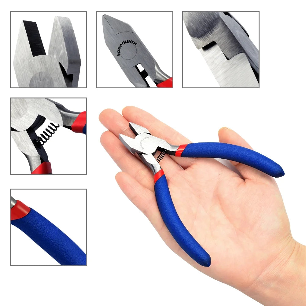 5" Mini Flat Nose Pliers Wide Jaws Small Duck Bill Pliers Precision Jewelry Pliers Fine Repair Hand Tools Micro Professional Beading Hobby Work Craft DIY Supplies  5" round Nose Plier