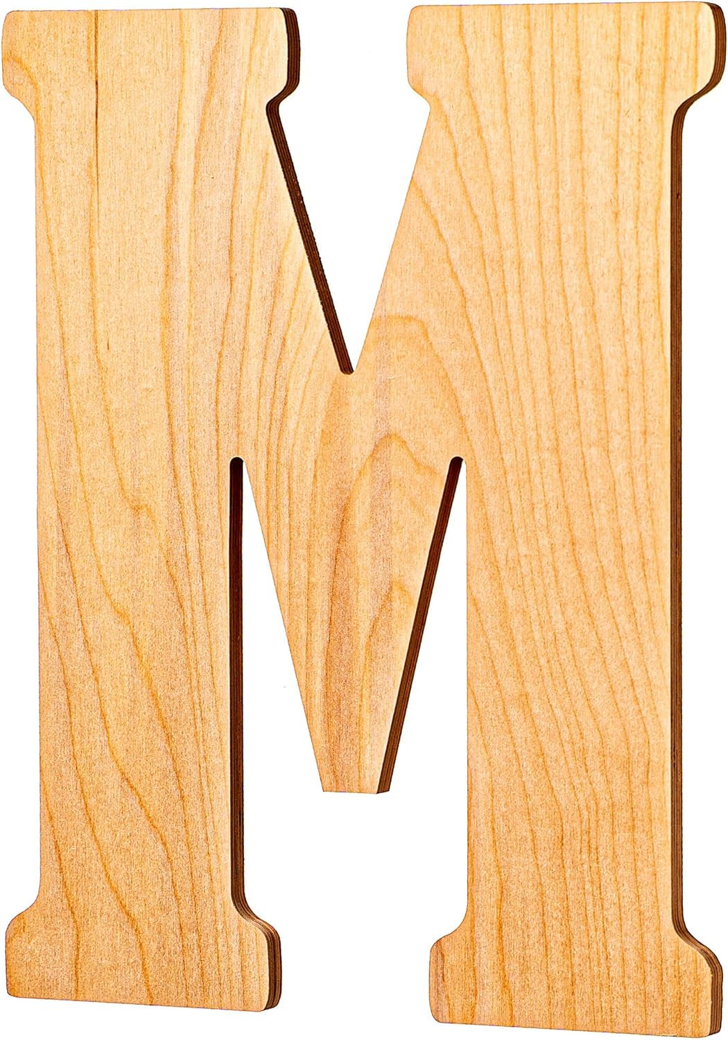 10 In. Letter M, Unfinished Vintage Monogram Wood Letter. for Your DIY Decor Such as Door Hanger, Wall Decor, Alphabet for Birthday, Wedding (M)