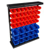 Large Garage Tool Storage Rack | Work Shed Floor Stand with 47 Removable Sorting Bins