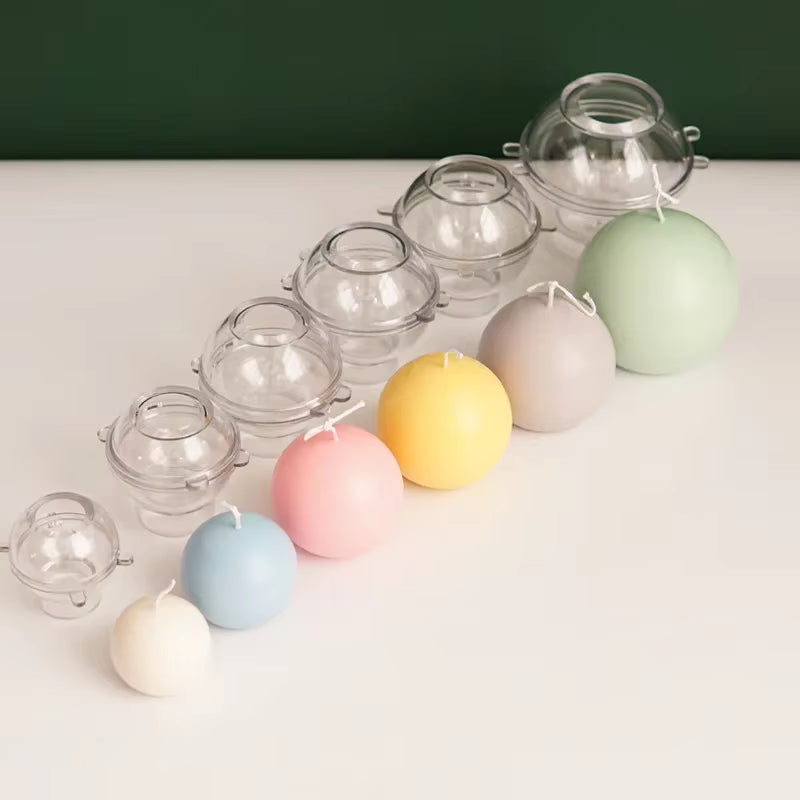 5-8Cm Spherical Candle Plastic Mold Home Decor Diy Craft Candle Making Supplies Pc Acrylic Mould Kit Holiday Party Gift