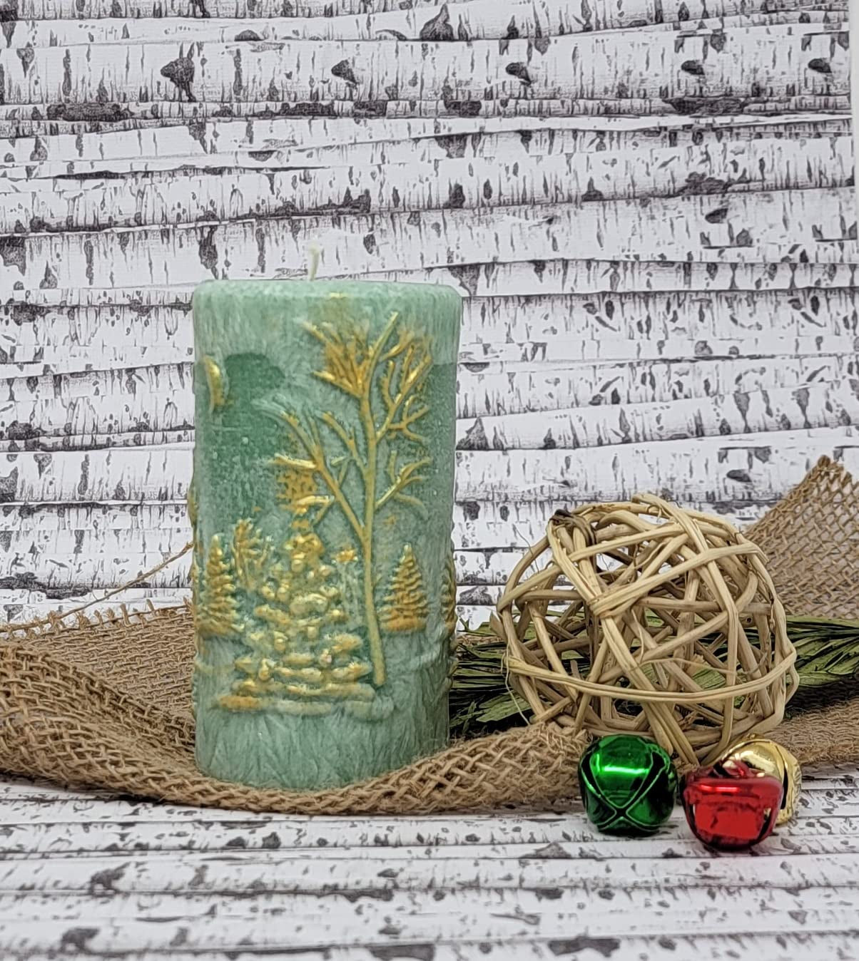 Christmas Scene Candle | Christmas Candle | Holiday Candle | Design Candle (Red)