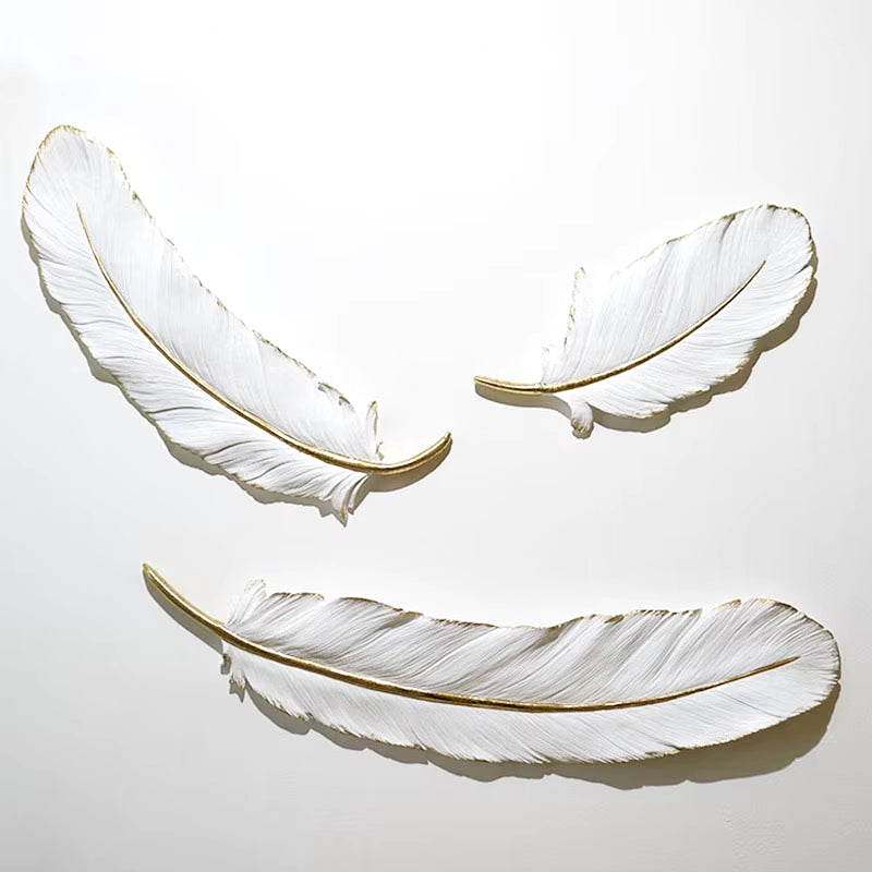 Feather Wall Hanging Wall Decoration Wall Bedroom Bedside 3D Creative Ornaments Living Room Sofa Wall Hangings