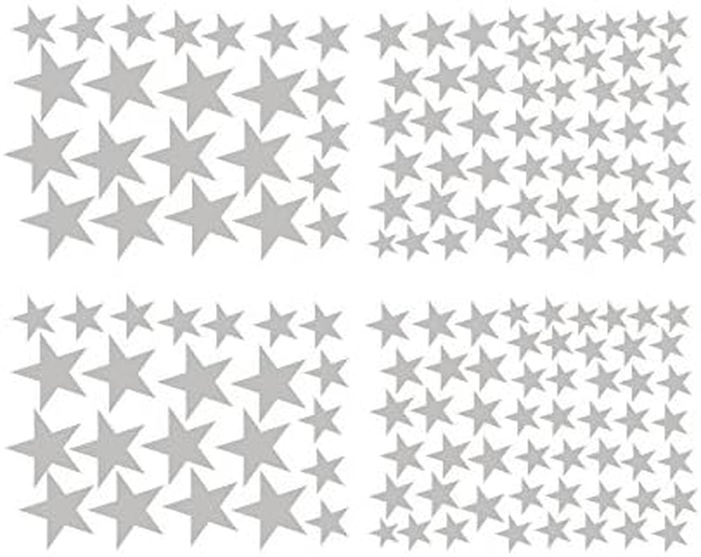 Multi Size Stars Pattern DIY Wall Stickers Removable Home Decoration Star Stickers Baby Room Dacor Nursery Wall Decor Stickers Star Decor YYU-10 (Gray)