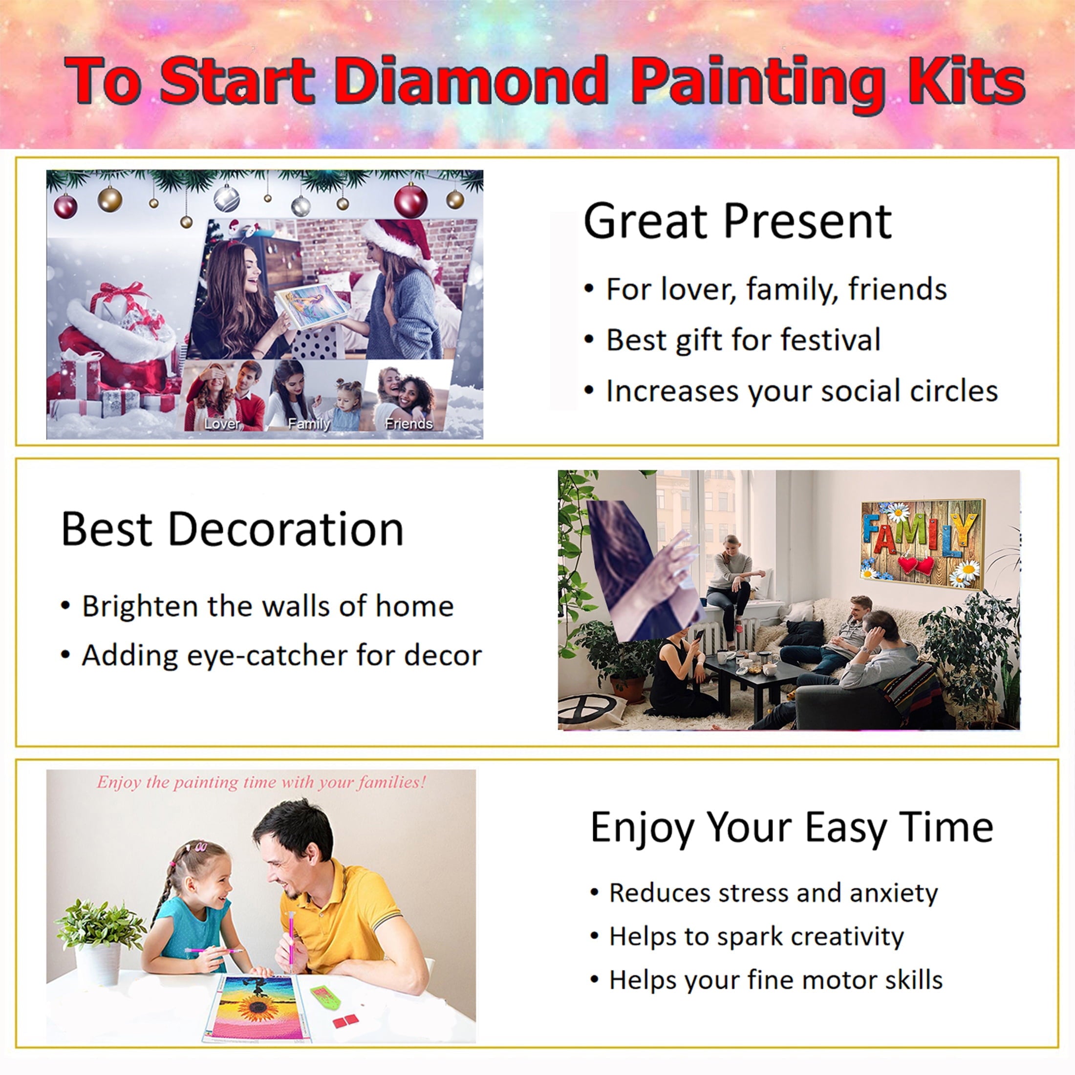 Abstract 5D Diamond Painting Kits for Adults Kids Beginners DIY Full round Drill Paint by Diamonds Kits for Home Wall Decor 11.8X15.7In