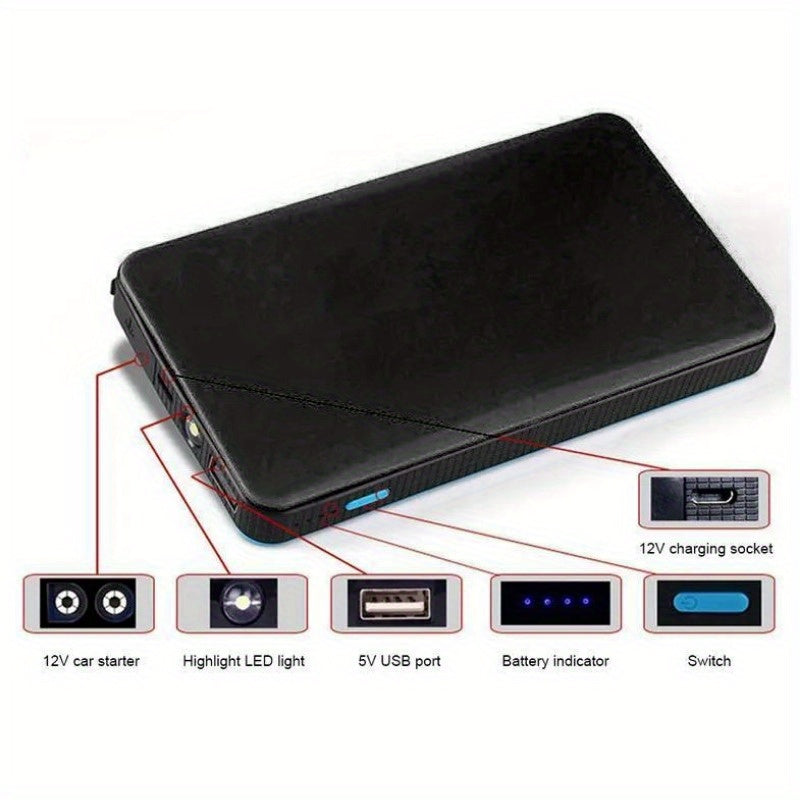 Portable Mini Slim 20000mAh Car Jump Starter Engine Battery Charger Power Bank