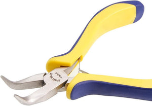 5 Inch Bent Nose Pliers with Comfort Rubber Grip for Jewelry Making, Handcraft Making