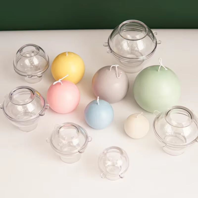 5-8Cm Spherical Candle Plastic Mold Home Decor Diy Craft Candle Making Supplies Pc Acrylic Mould Kit Holiday Party Gift