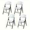 4 Pcs 33" High Commercial Contour Folding Plastic Chair Set Steel Frame White