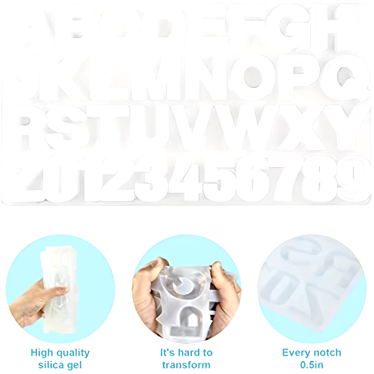 Silicone Alphabet Resin Molds, Digital Alphabet Jewelry, Silicone Resin Molds, Chocolate Alphabet Molds, for DIY Craft Casting