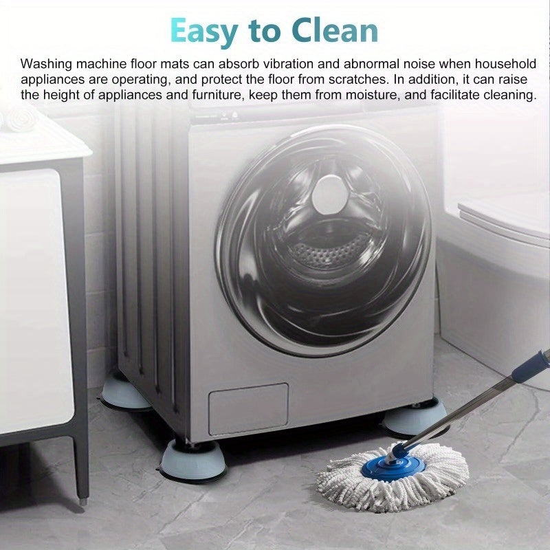 8PCS Anti Vibration Washing Machine Mats Support Anti-Slip Rubber Feet Base Universal Silicone Pads Suitable For Washer/Dryer