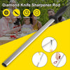 12in Diamond Knife Sharpener Steel Honing Rod Oval Stick Kitchen Sharpening Tool Home Hunting Carbon Steel Blade Sharpening