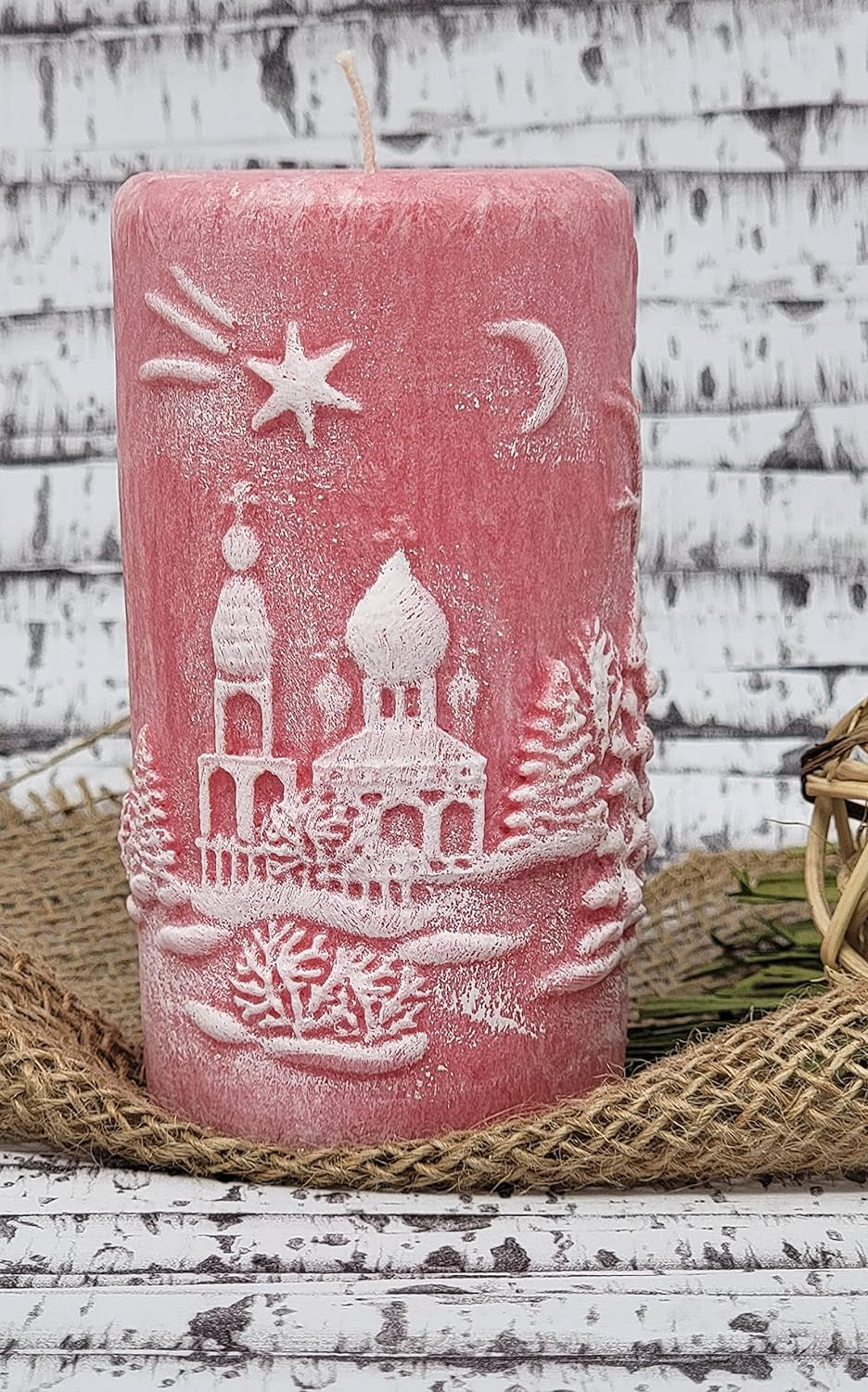 Christmas Scene Candle | Christmas Candle | Holiday Candle | Design Candle (Red)