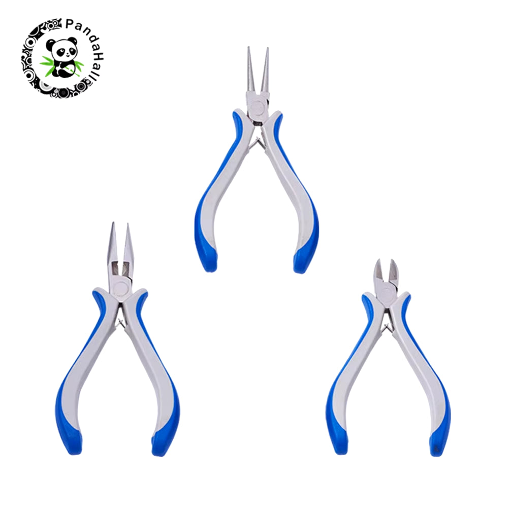 Jewelry Pliers DIY Tool Sets round Nose Plier Wire Cutter Pliers Bent Nose Side Cutting Pliers Jewelry Making Tools Carbon Steel