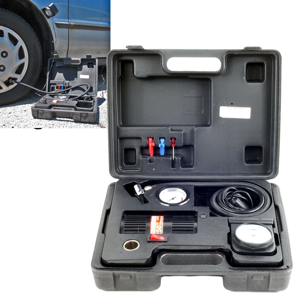 Portable 12V Air Compressor Kit with Light - 250 PSI, Ideal for Cars