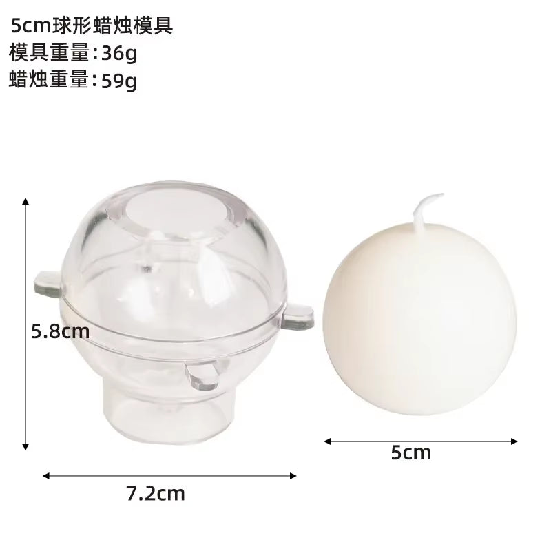 5-8Cm Spherical Candle Plastic Mold Home Decor Diy Craft Candle Making Supplies Pc Acrylic Mould Kit Holiday Party Gift