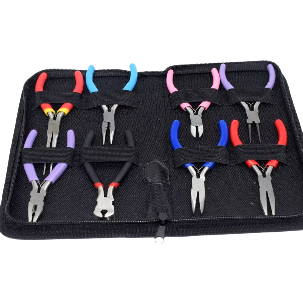 8PCS Pliers Set Beading Making Repair Tool Kit 4.5 Inch Round-Nose Pliers Jewelry Diy Tools