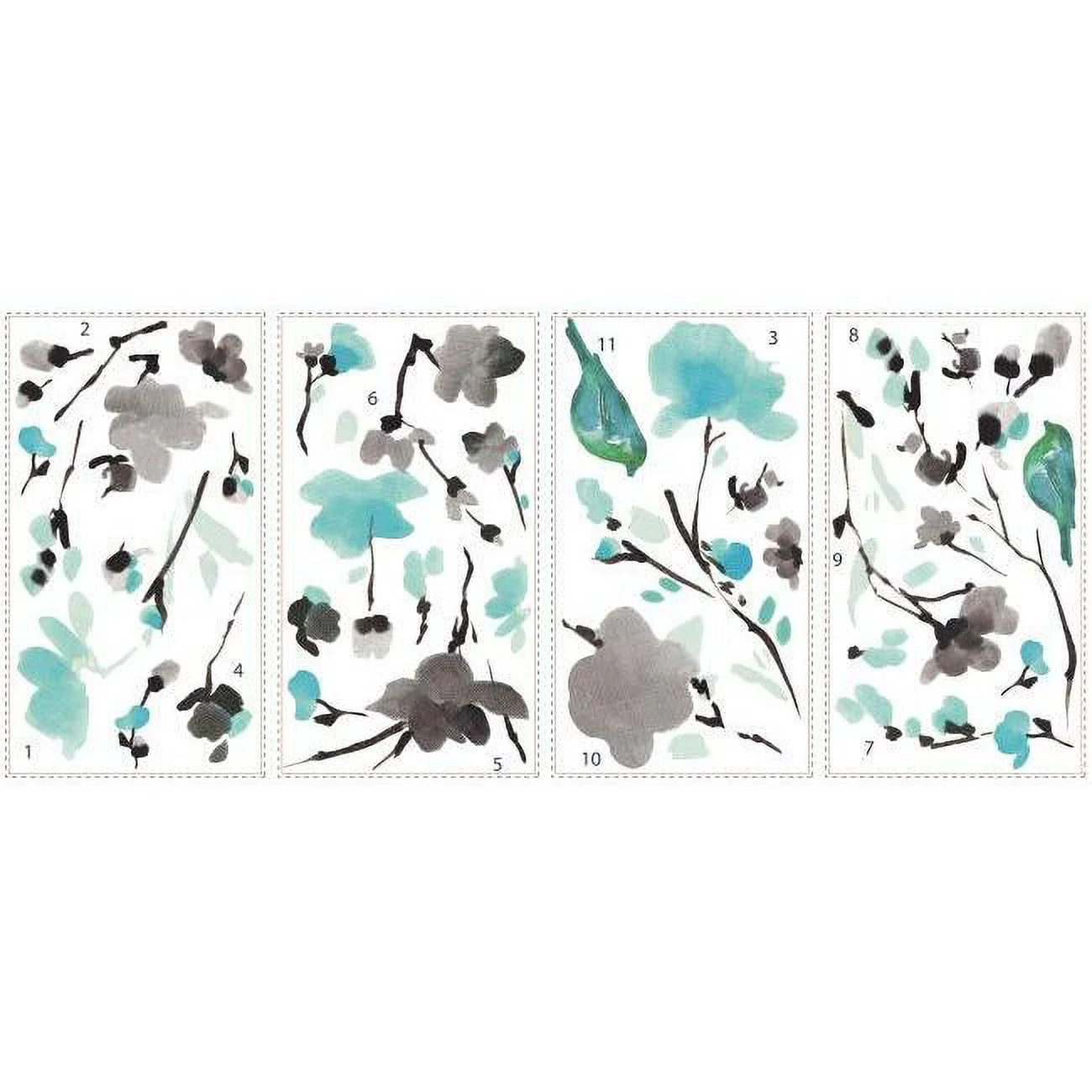 Blossom Watercolor Bird Branch Wall Decals