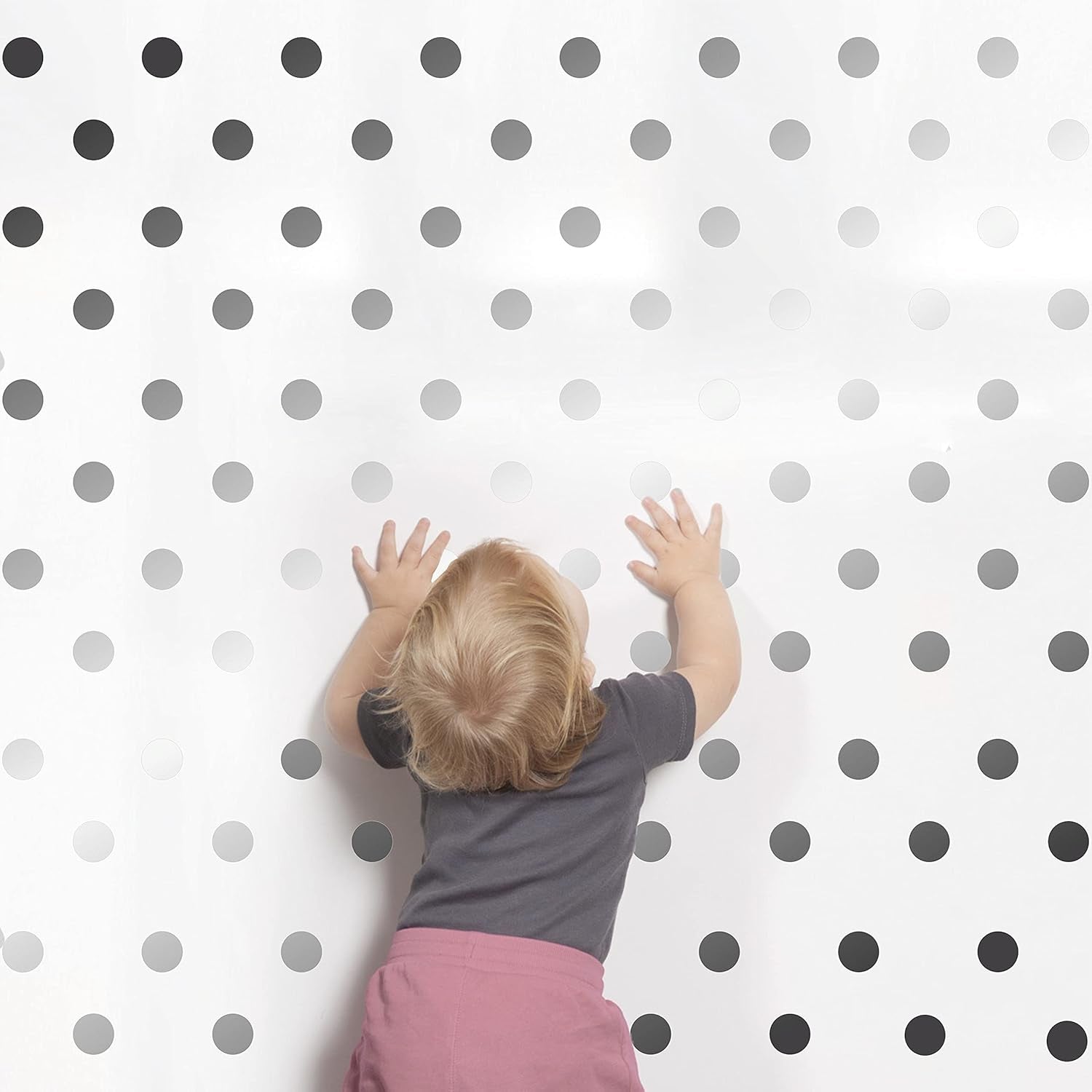 Silver Polka Dot Wall Decals 1.6”| Wall Decal Dots| Bedroom Wall Decor| round Circle Stickers for Walls Decoration| Kids Wall Decals| Wall Stickers & Murals| Gold Wall Decor| Vinyl Polka Dot Décor