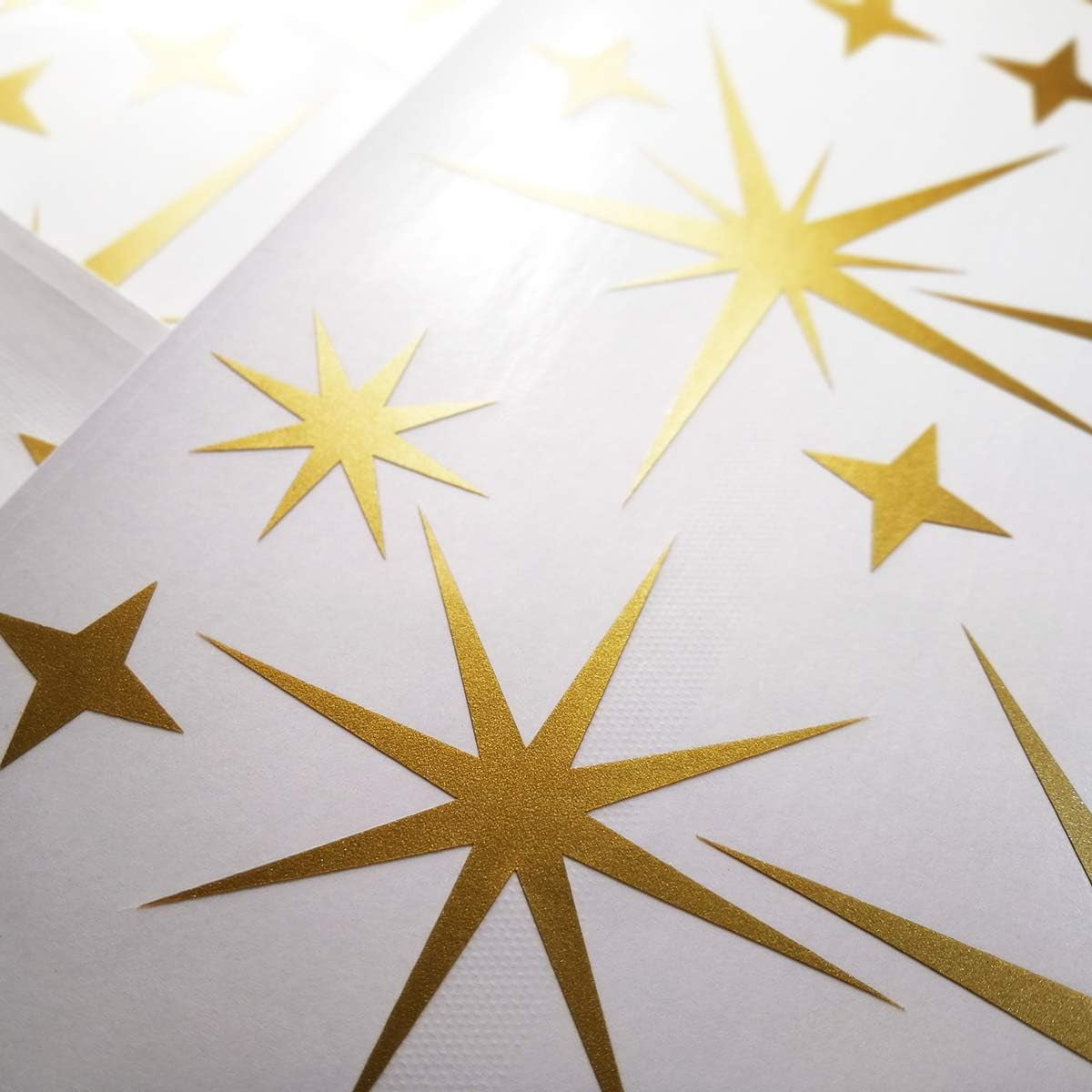 Sparkle Star Wall Decals (147 Count) Sparkle Wall Decals Gold Star Decals Bedroom Wall Decals Removable Peel and Stick Wall Decals, Vintage Gold