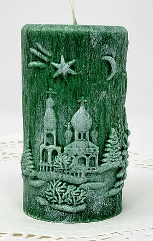 Christmas Scene Candle | Christmas Candle | Holiday Candle | Design Candle (Red)