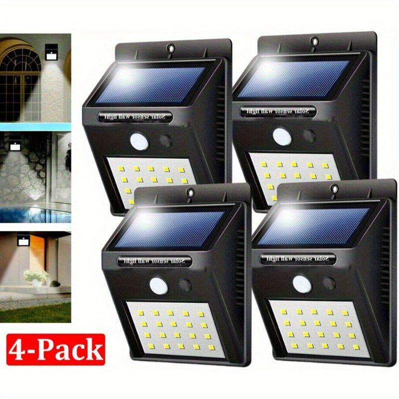 4 LED Solar Outdoor Light Motion Sensor Garden Yard Home Lamp