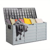 All Weather UV Swimming Pool Deck Box Storage Shed Backyard Patio Outdoor with Wheels