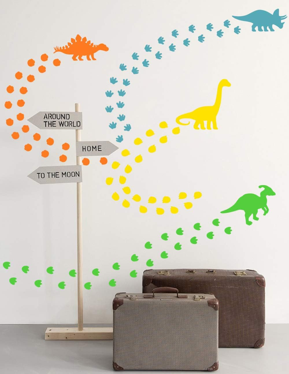 Dinosaur Wall Decals Dinosaur Footprints Wall Decals Dinosaur Tracks Decals Kids Room Wall Decals Removable Peel and Stick Wall Decals