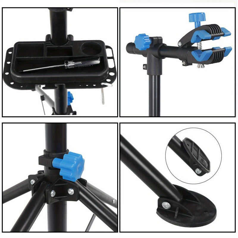 Heavy Duty Bike Repair Stand Adjustable Maintenance FoldingBike Rack w/Tool Tray