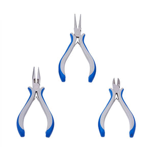 Jewelry Pliers DIY Tool Sets round Nose Plier Wire Cutter Pliers Bent Nose Side Cutting Pliers Jewelry Making Tools Carbon Steel