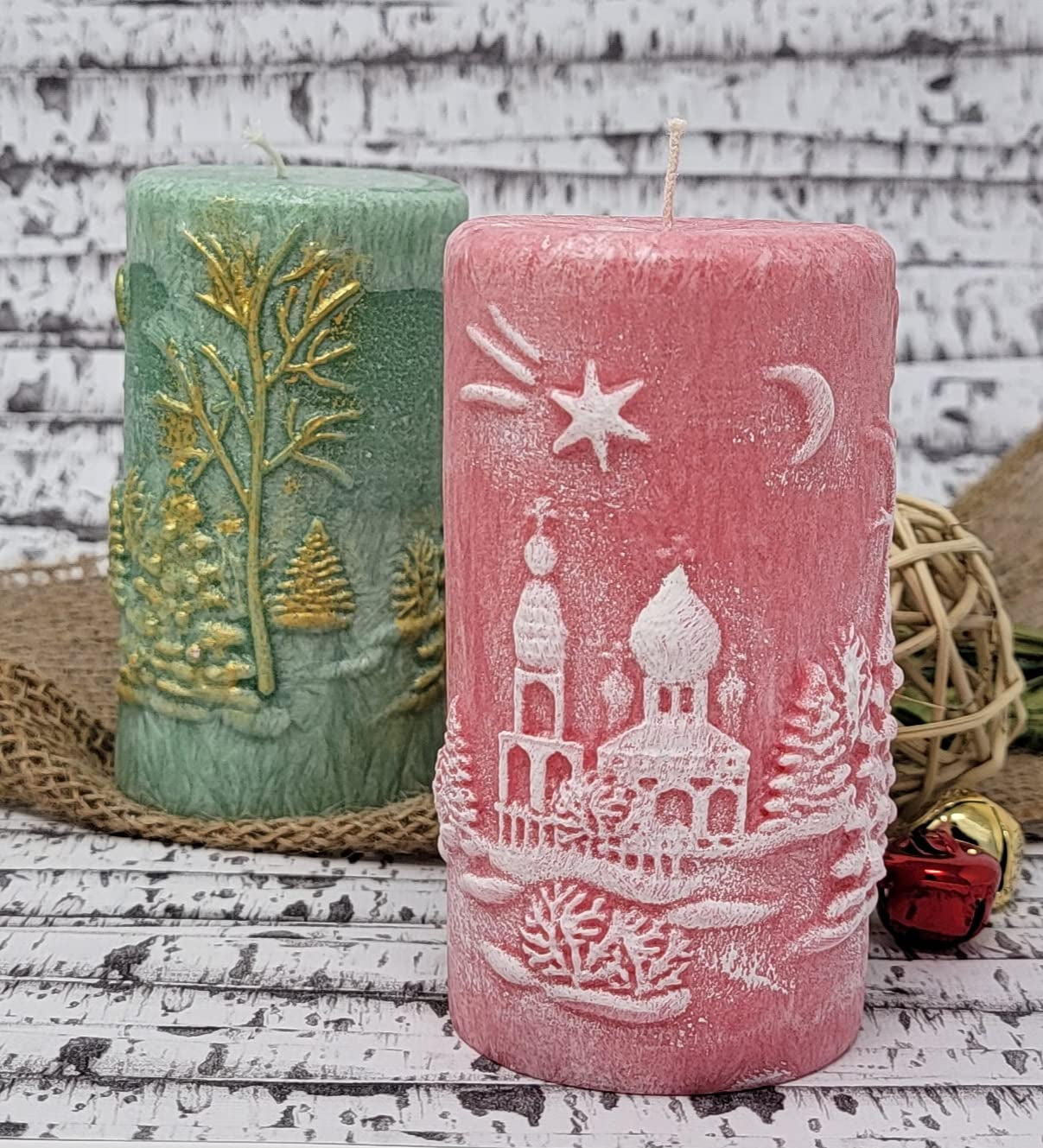 Christmas Scene Candle | Christmas Candle | Holiday Candle | Design Candle (Red)