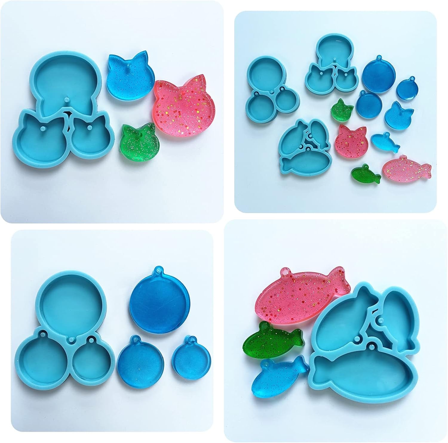 6PCS Dog Bone Shaped Tag Molds for Resin,Cat Tag Heart Keychain Silicone Resin Molds with 20PCS Key Rings,Resin Tag Molds for DIY Crafts Homemade…