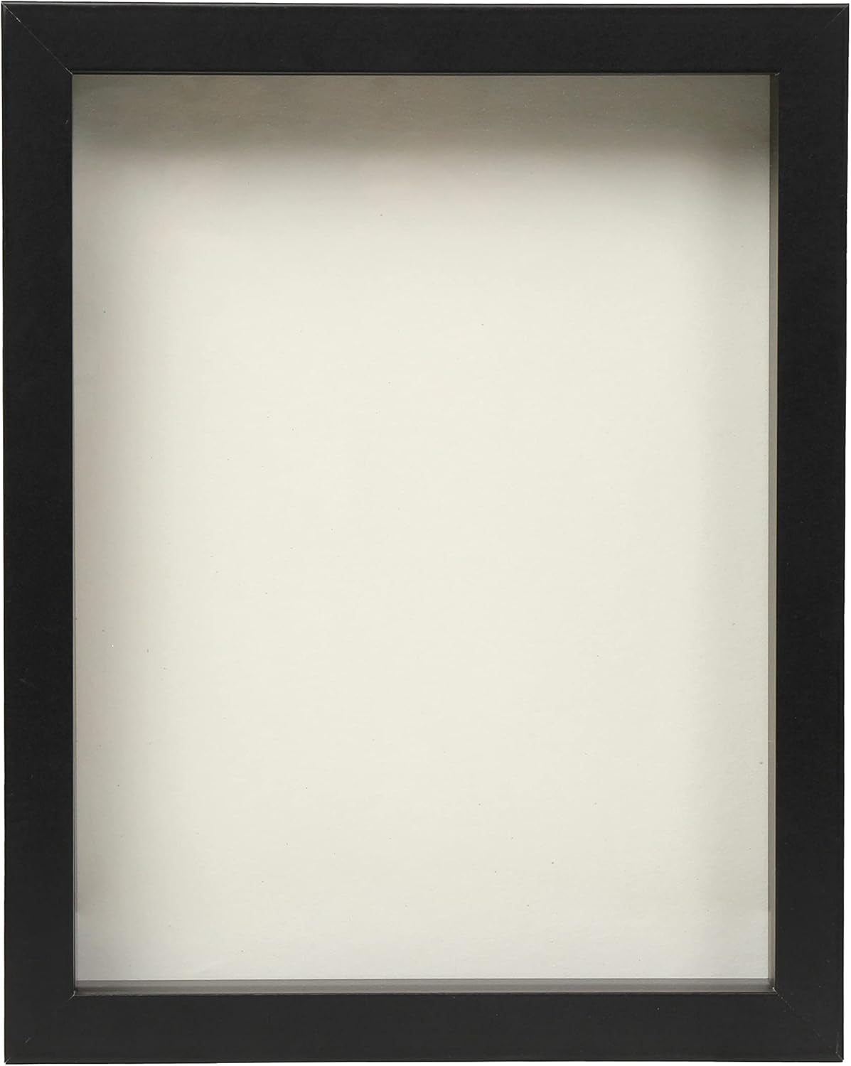 8.5” X 11” Black Wooden Shadow Box Frame – Display Case with Soft Felt Back, Memory Box with Tempered Glass, Display Box with Elegant White Ball Push Pins, Wooden Flower Box