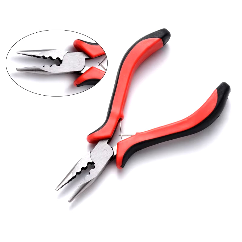 45# Carbon Steel Jewelry Pliers for Jewelry Making Supplies Crimper Pliers for Crimp Beads Red Crimping Pliers 12.8X8.3X0.9Cm